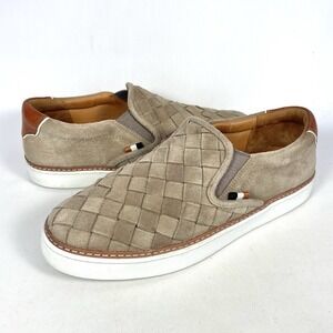 Allen Edmonds Alpha Woven Suede Slip-On Sneakers Tan Beige Mens 10